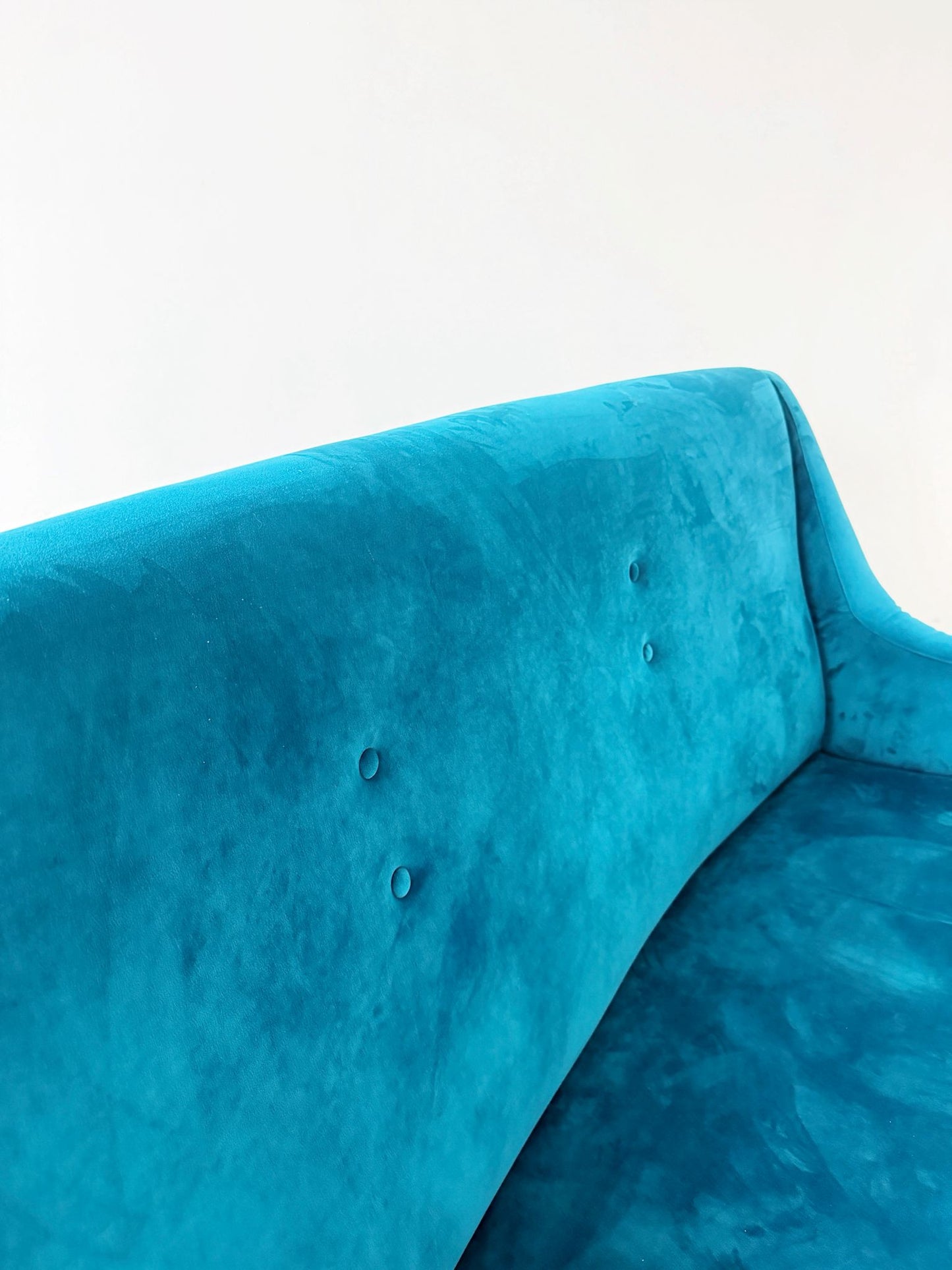Vintage 1960s sofa upholstered in silk velvet