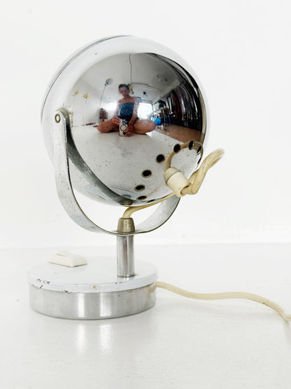Space Age Chrome Sphere Table Lamp, 1970s