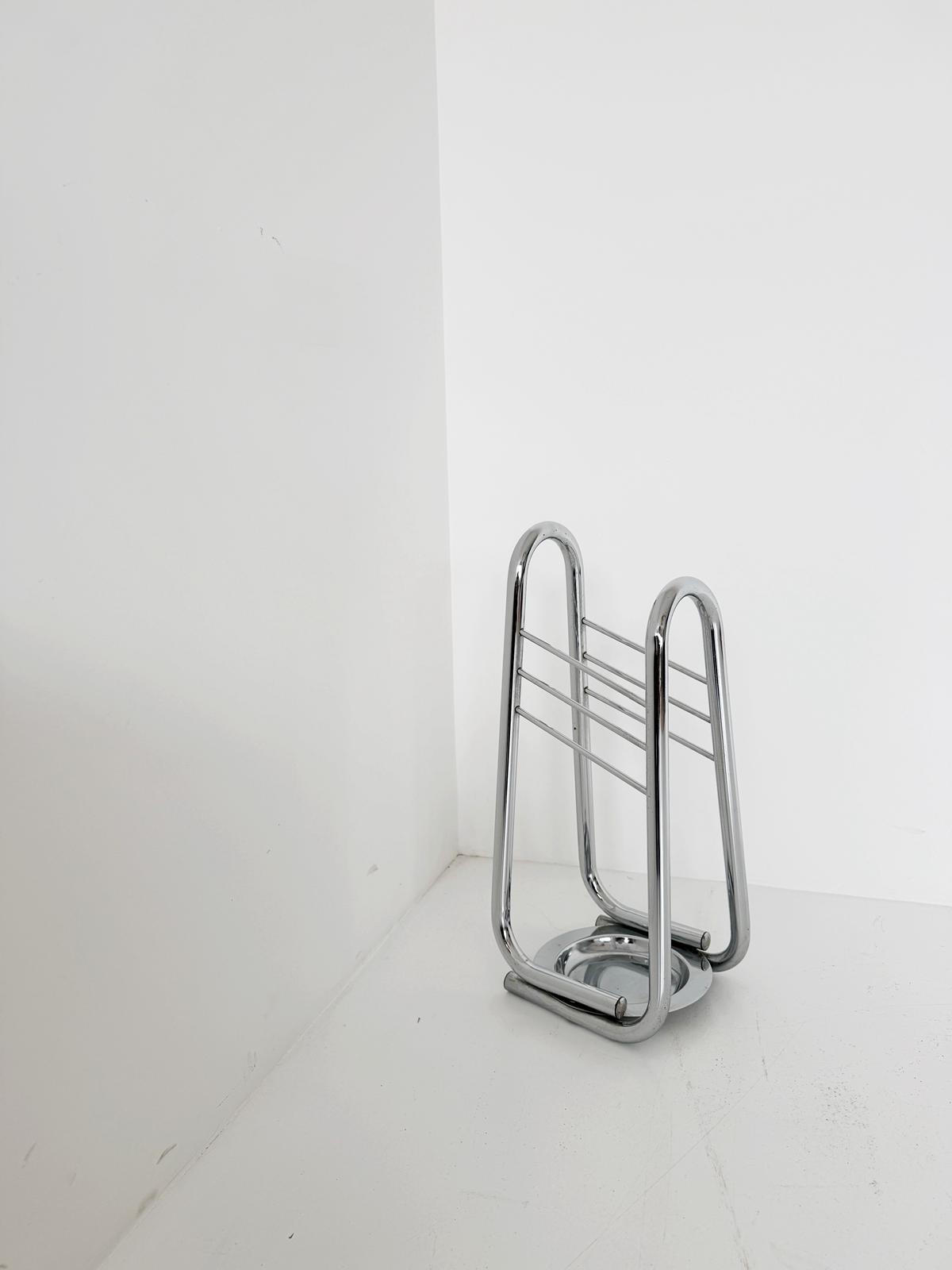 Portaombrelli in metallo cromato – design anni ’70