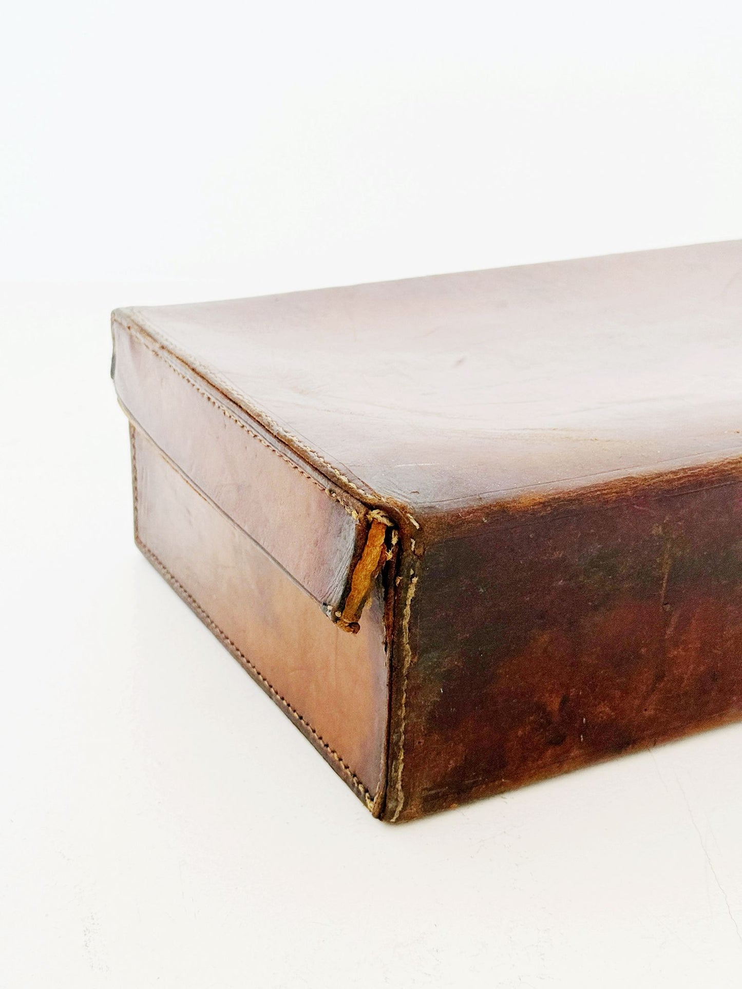 Vintage Leather Suitcase (1940s/1950s)