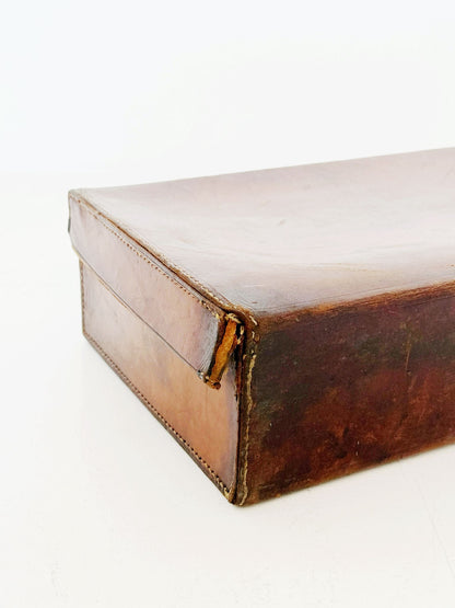Vintage Leather Suitcase (1940s/1950s)