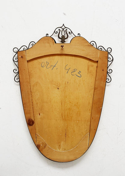 Shaped wall mirror with Art Nouveau frame Italy, 1930s–1940s