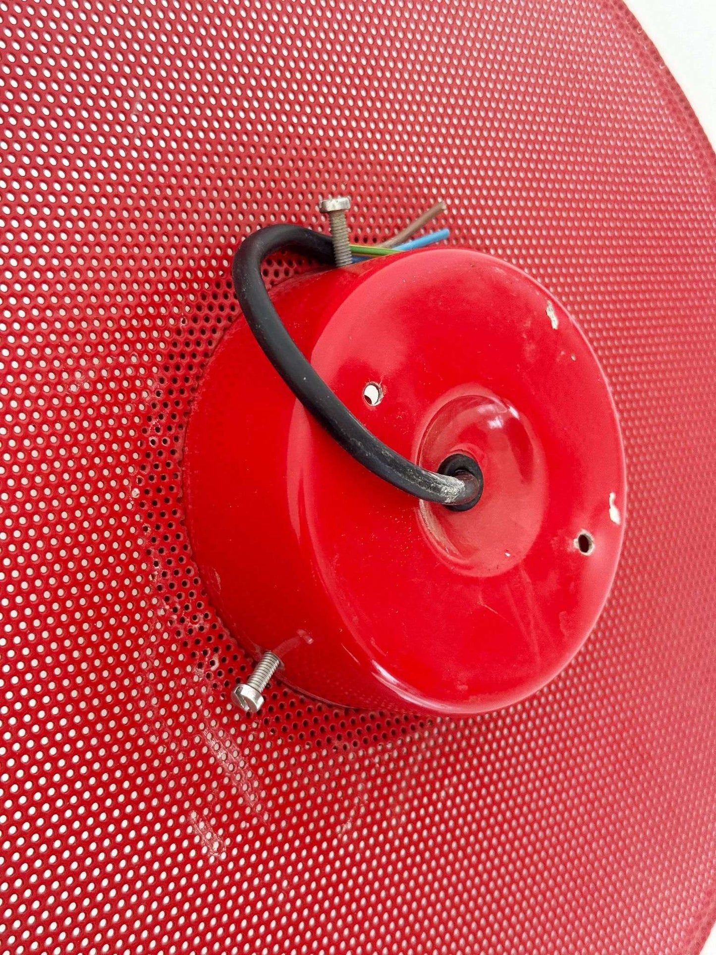 Circular wall lights in micro-perforated metal and opal glass