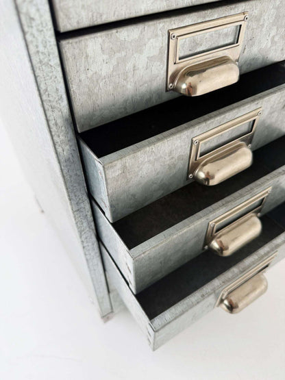 Zinc-plated metal industrial chest of drawers "Zinco by Siarco" – on wheels