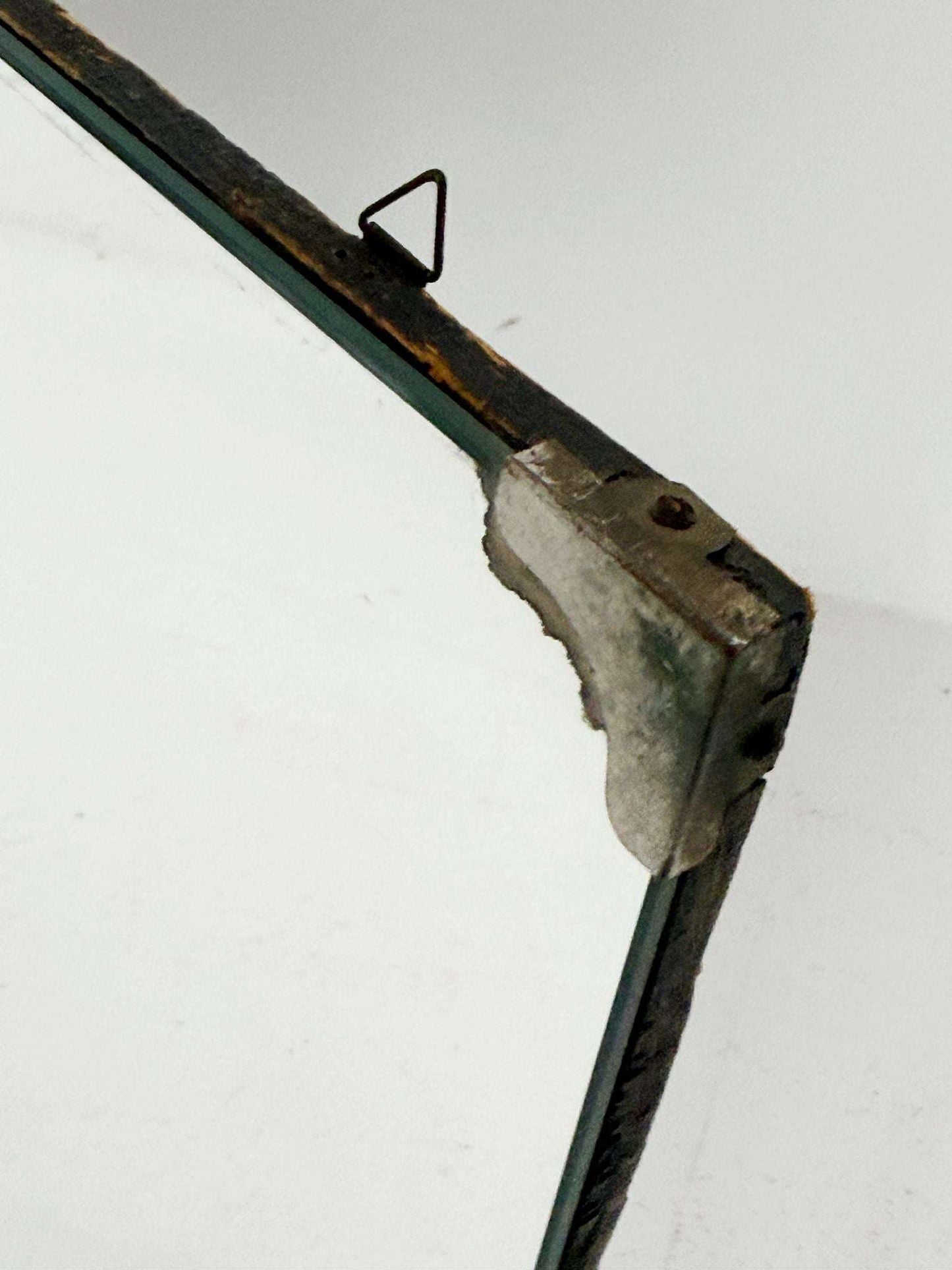 Pair of tilting freestanding mirrors with metal easel