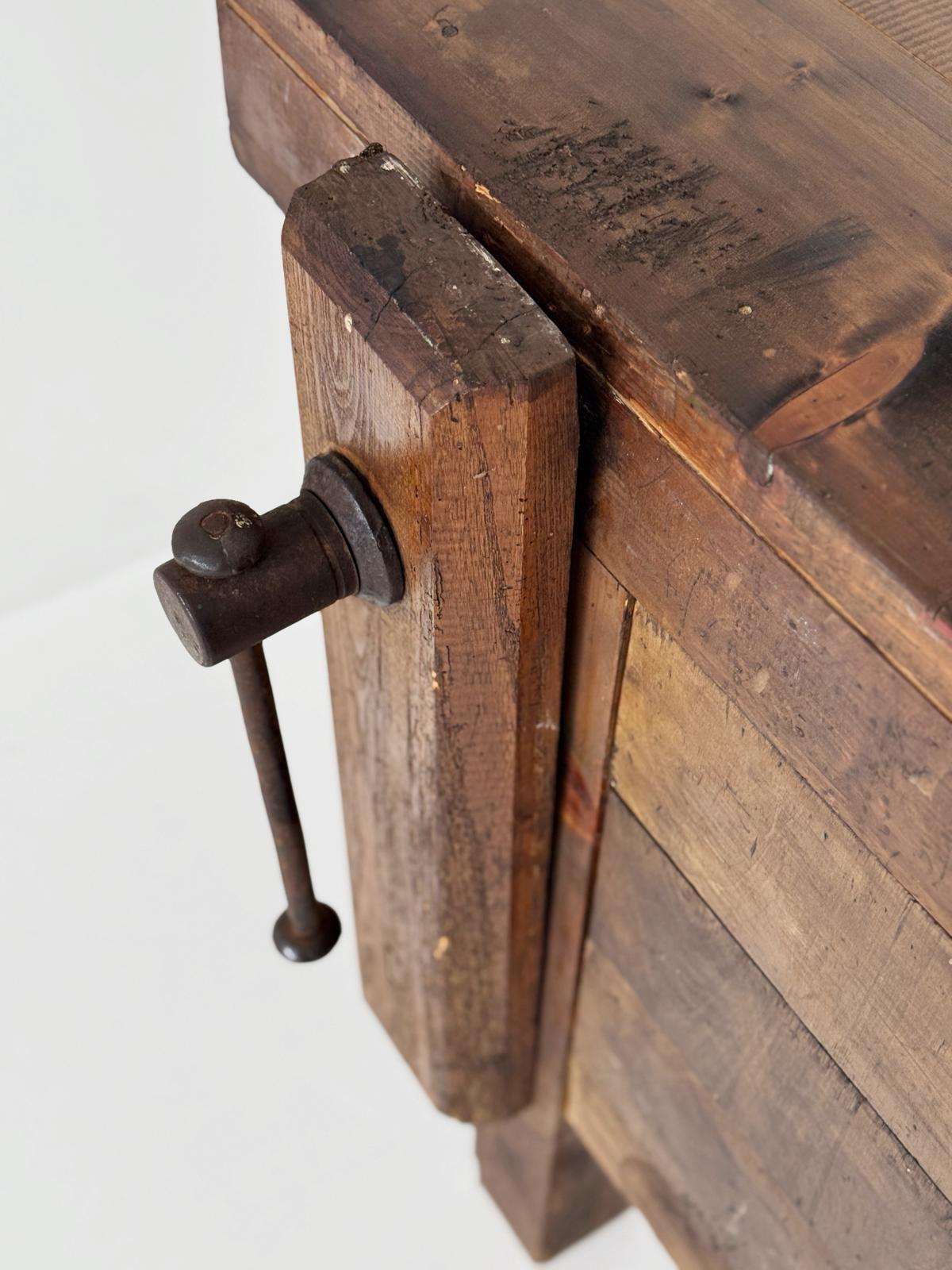Industrial-Style Workbench with Side Clamp