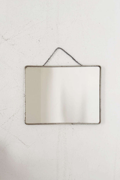Rectangular mirror with metal frame
