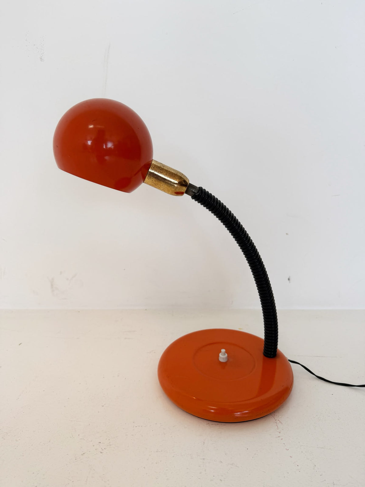 Vintage Orange Table Lamp with Flexible Neck