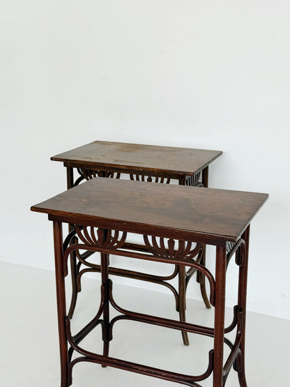 Pair of Thonet bentwood side tables, Austria, early 20th century