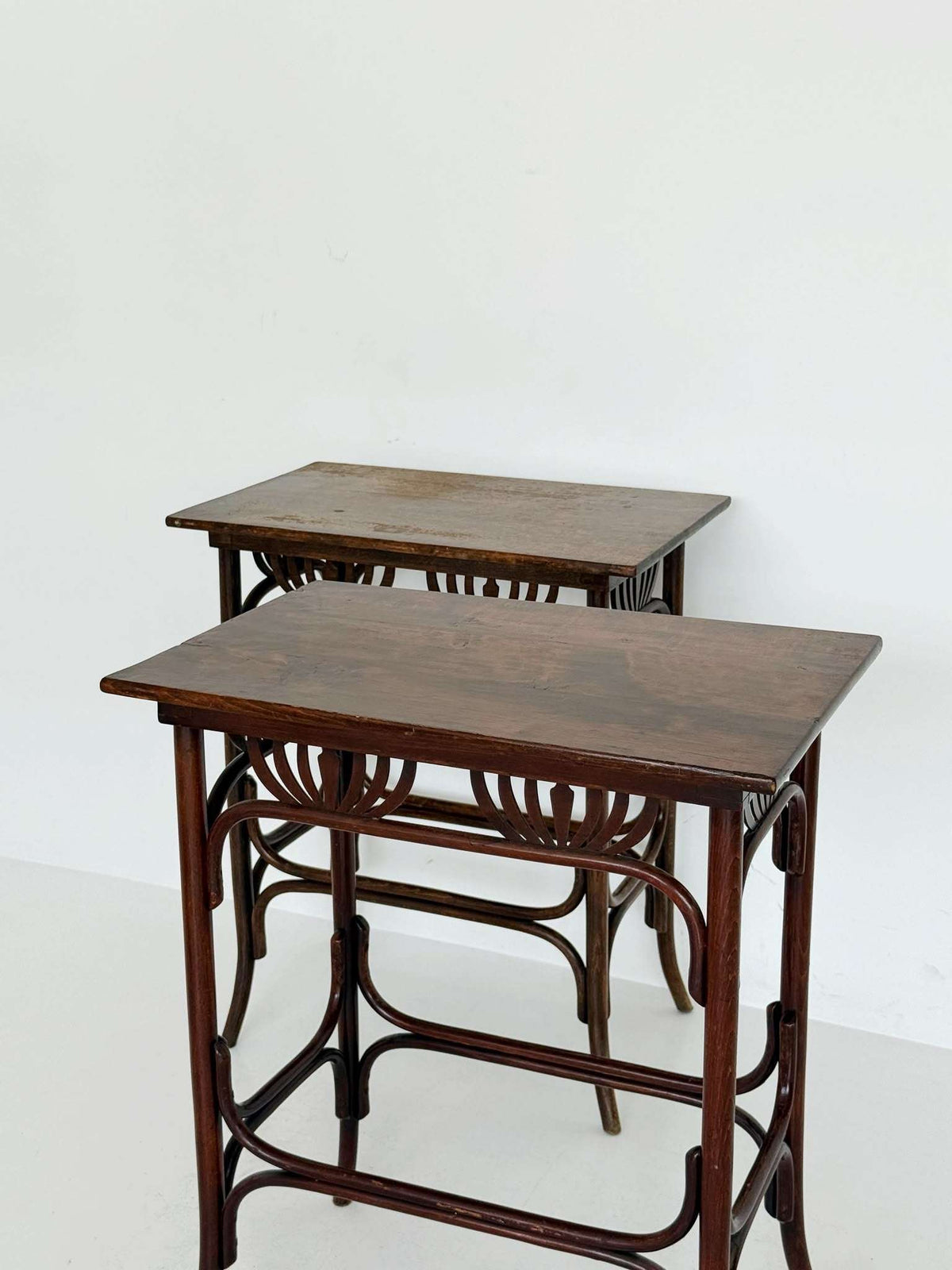 Pair of Thonet bentwood side tables, Austria, early 20th century