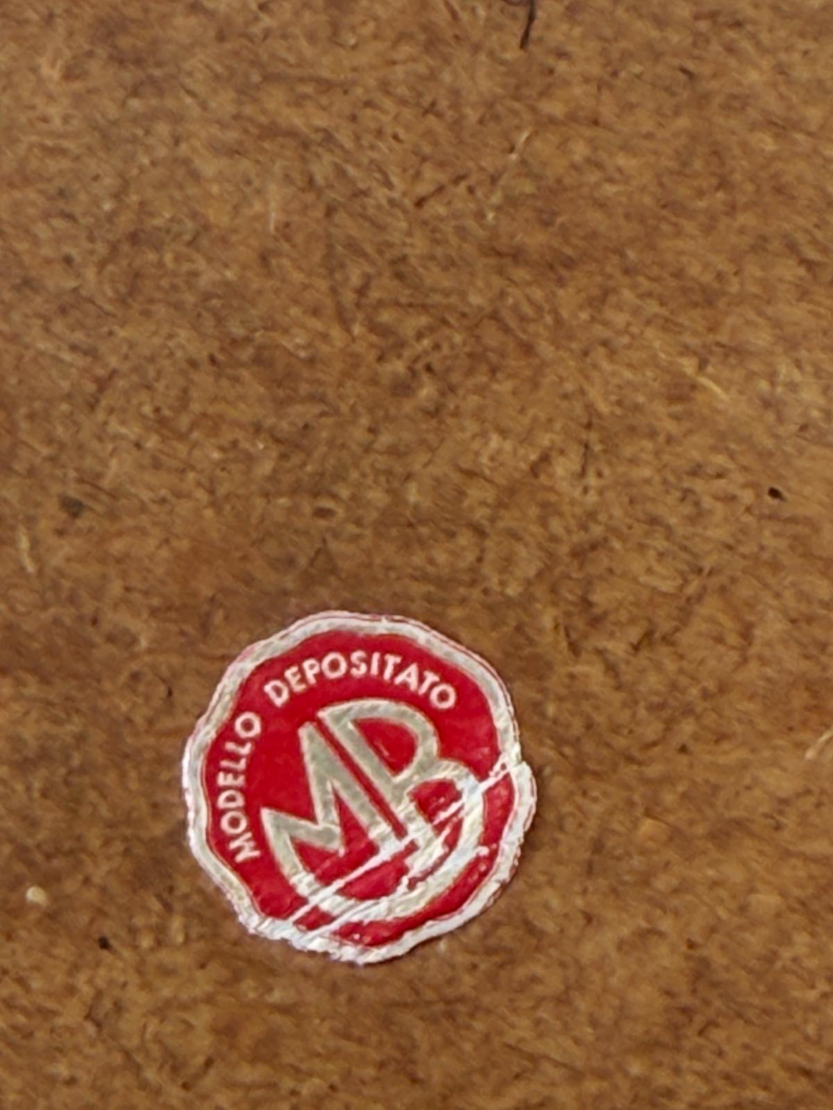 Vassoio in metallo dorato e vetro bordeaux, anni ’50-’60
