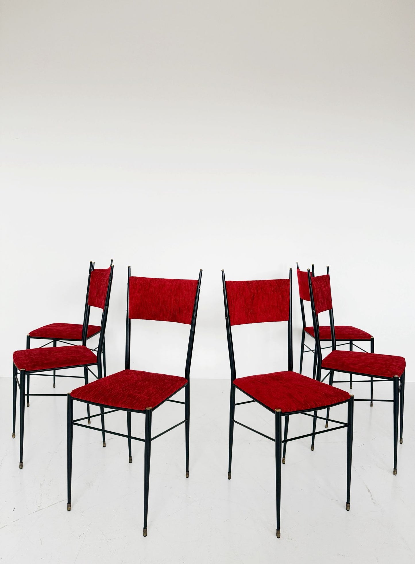 Set of Six Italian Chairs, 1950s–1960s