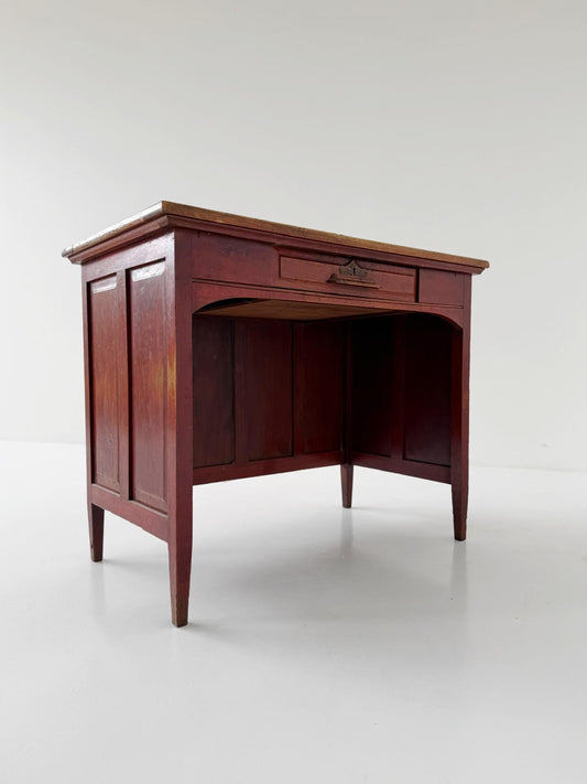 Vintage Solid Wood Desk – 1930s/1940s