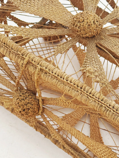 Woven raffia storage box, Italian-made