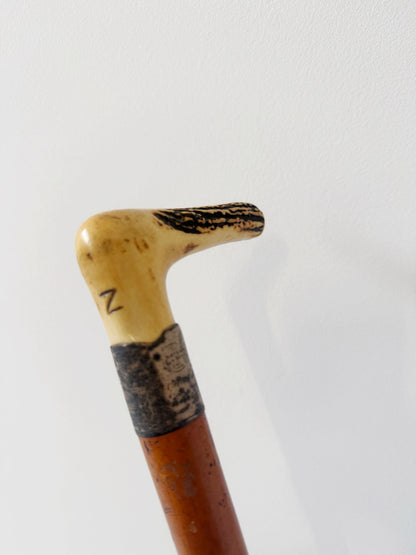 Walking stick with horn handle, early 1900s