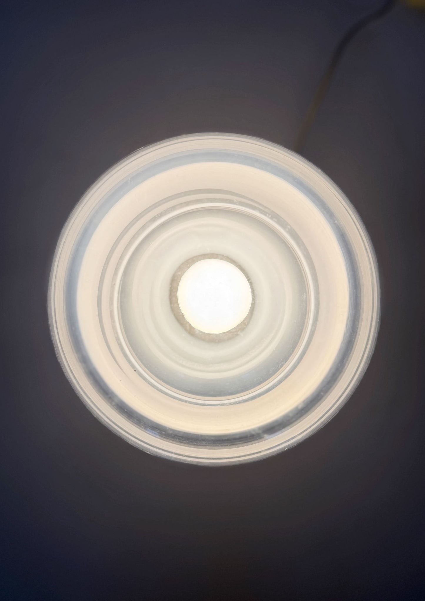 Table lamp in opal and transparent blown glass, Italy, 1970s.