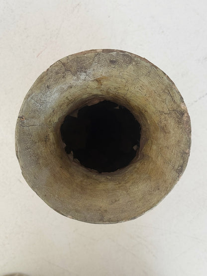 Vaso in cartapesta policroma con uccelli