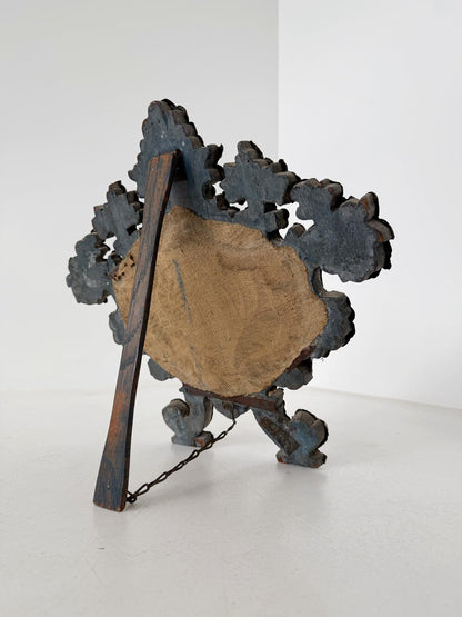 Silver-plated embossed copper altar card, 18th century