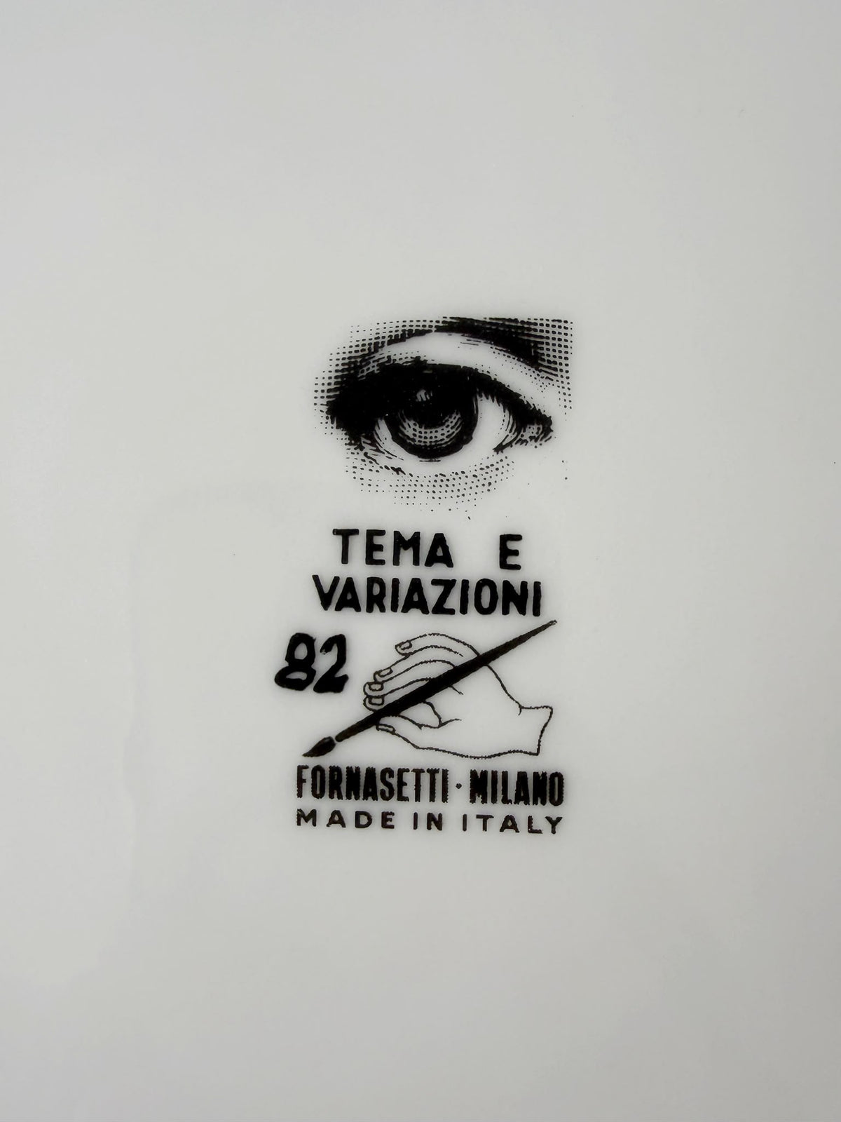 Piero Fornasetti, piatto “Tema e Variazioni” n. 82