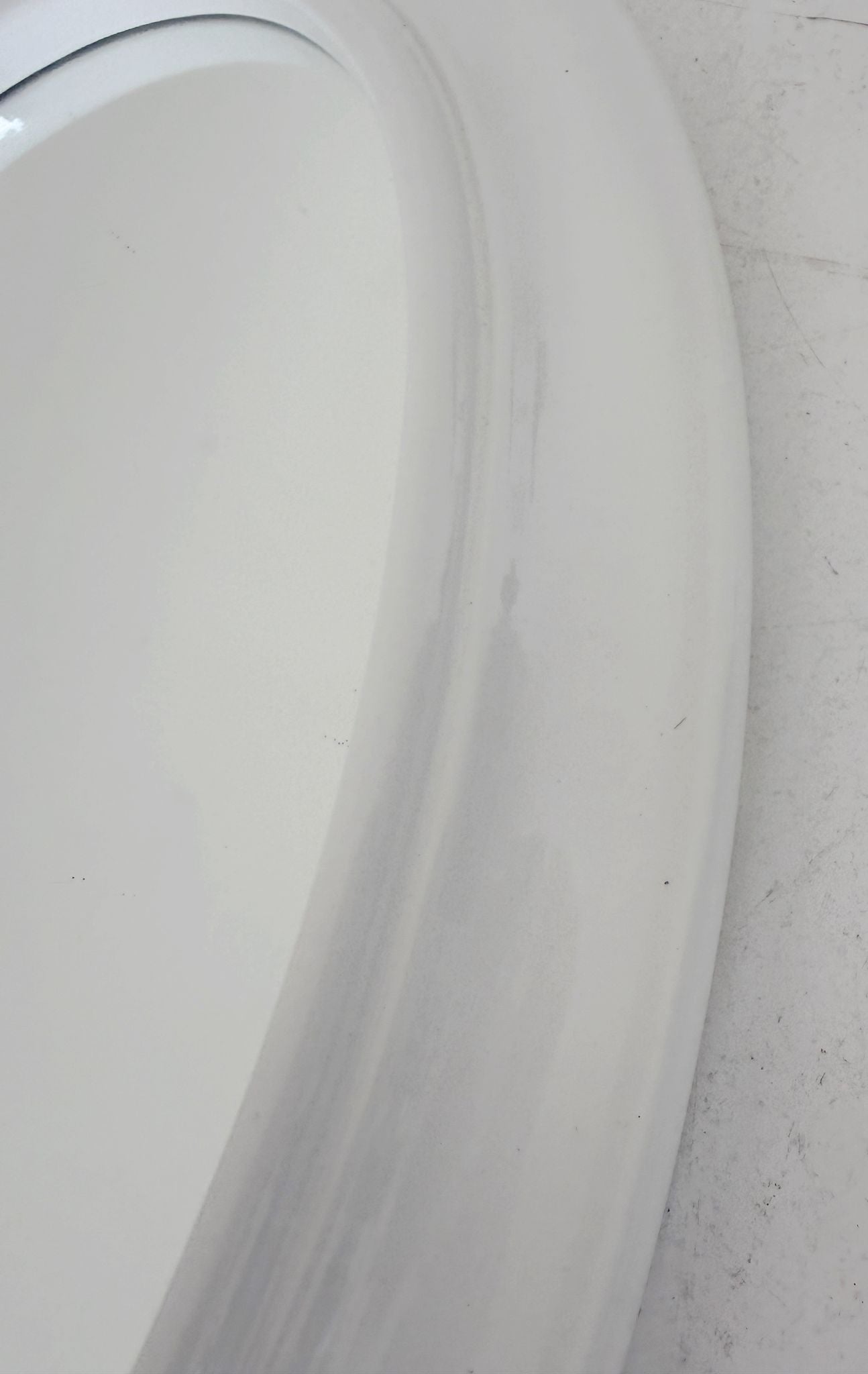 Oval white ceramic mirror, Italy, 1970s