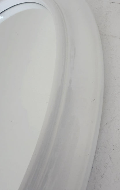 Oval white ceramic mirror, Italy, 1970s
