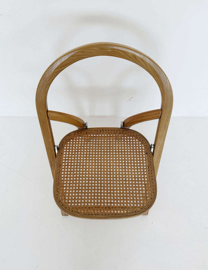 1960s folding wooden chair with Vienna straw seat – Made in Italy