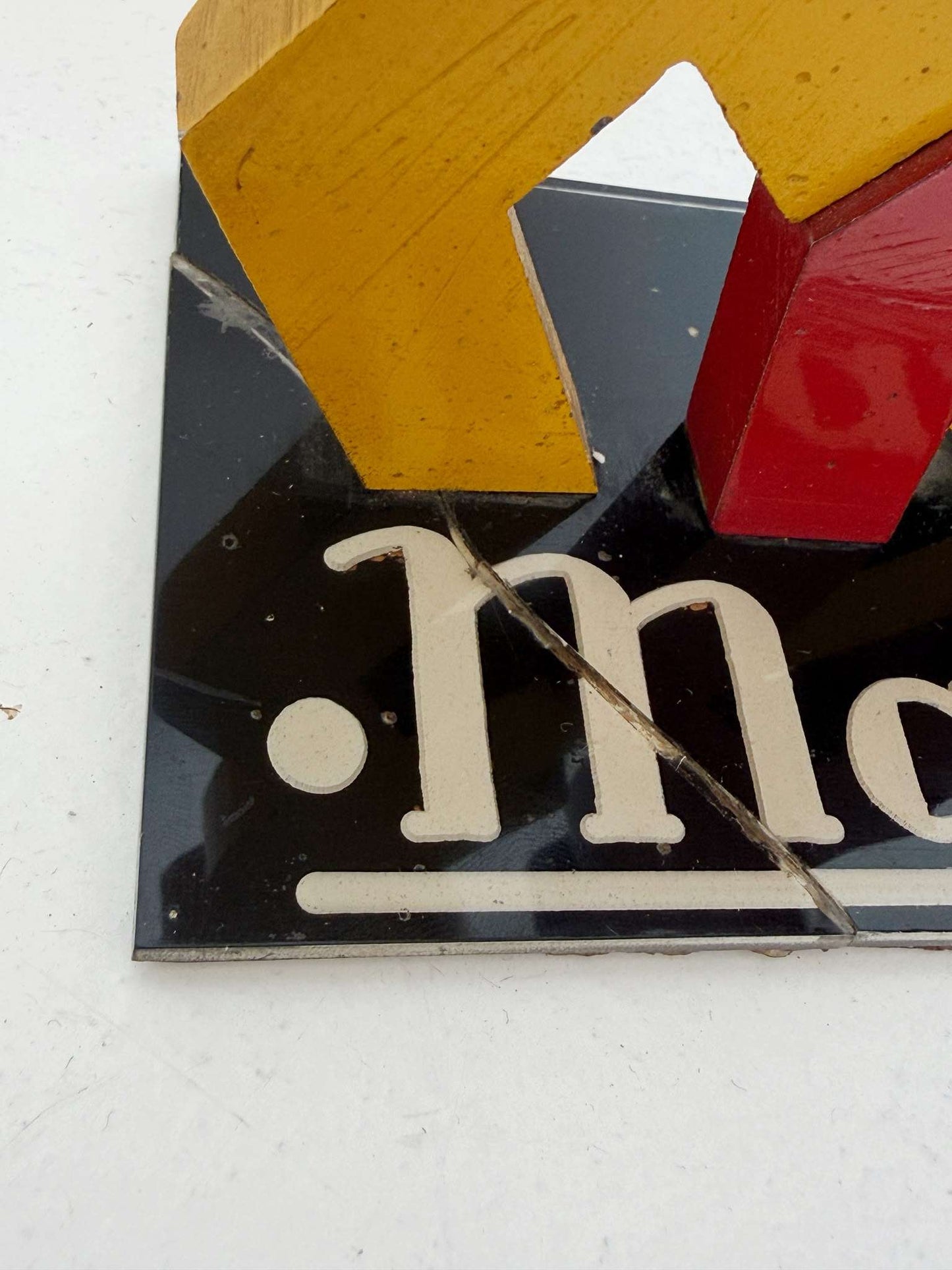 Marelli advertising display stand in wood and Plexiglass – Italy, 1980s/90s