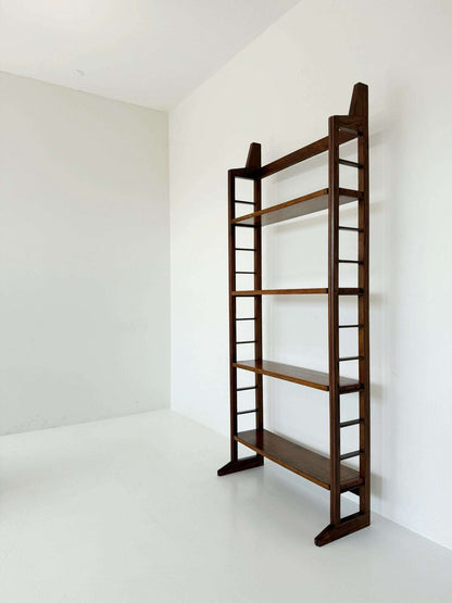 Modular wooden bookcase with removable shelves Italy, 1960s–1970s