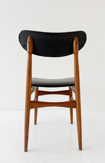 Sedia in legno e skai nero, Italia, anni ’50