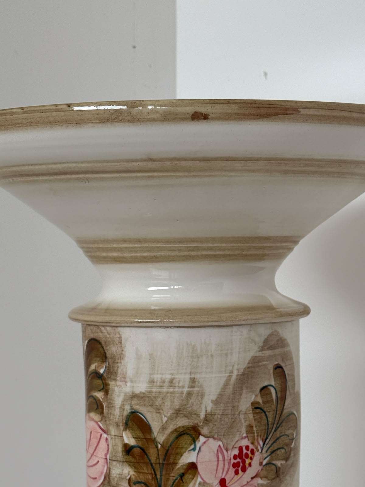 Hand-painted ceramic plant stand