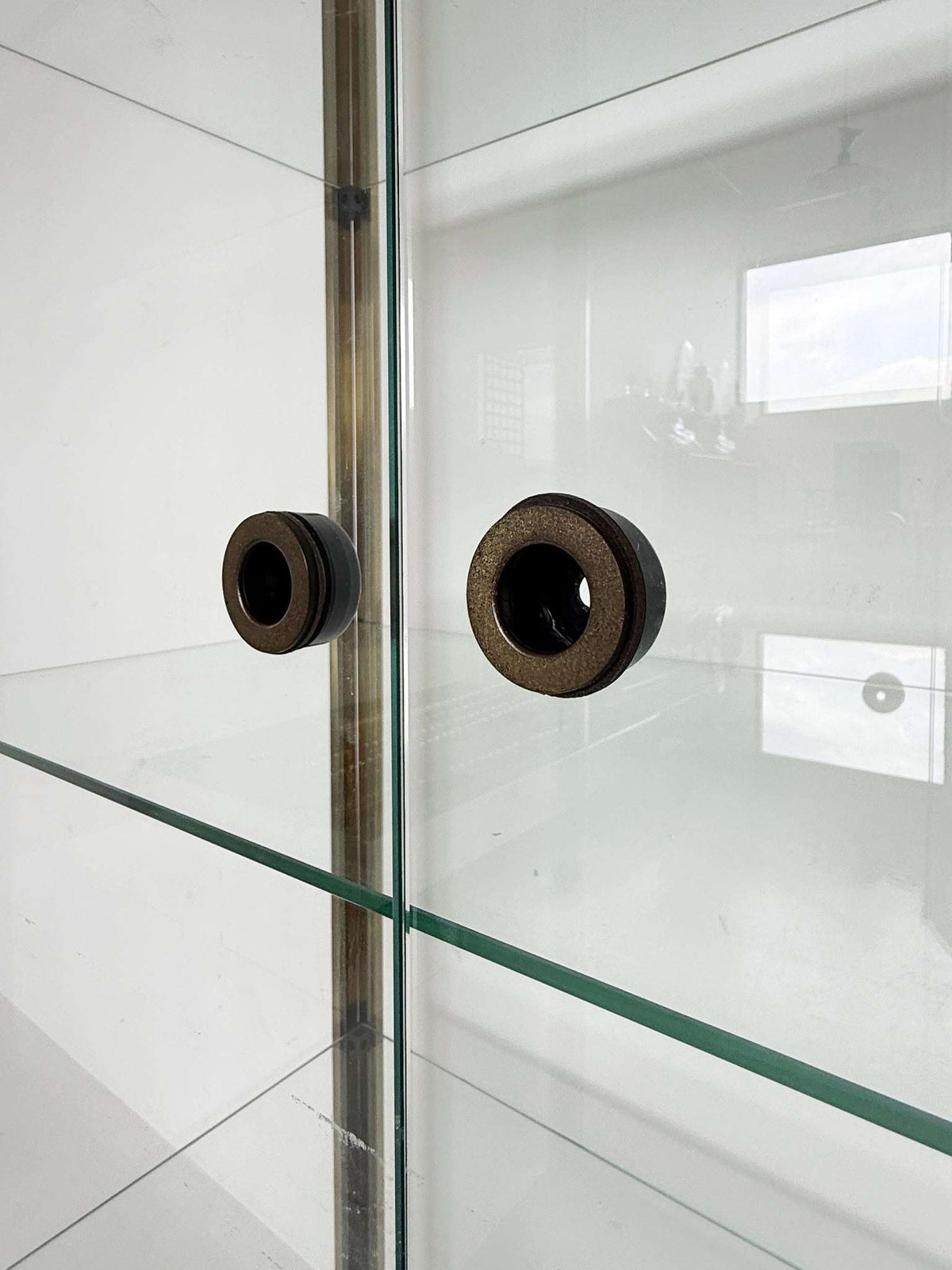 Vintage brass and glass display cabinet, 1970s