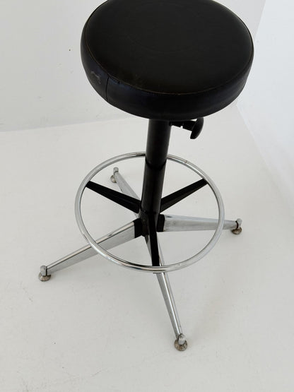 Adjustable industrial metal stool