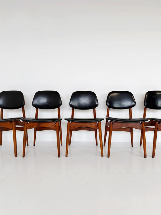 An elegant set of mid-century Scandinavian dining chairs