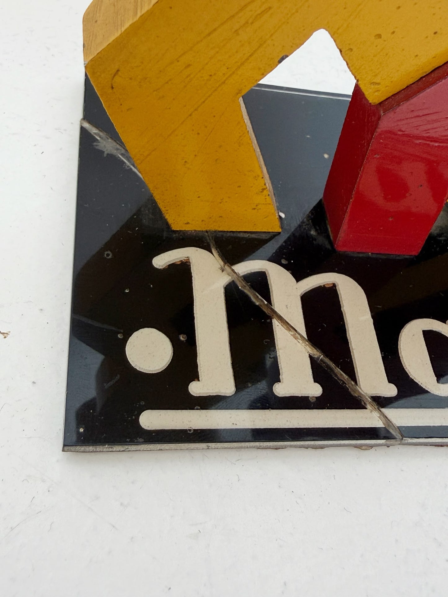 Marelli advertising display stand in wood and Plexiglass – Italy, 1980s/90s