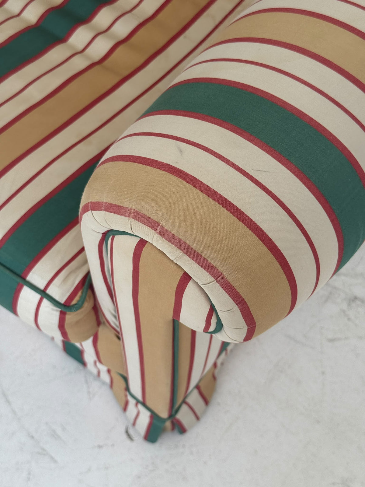 Multicoloured striped Bergère armchair