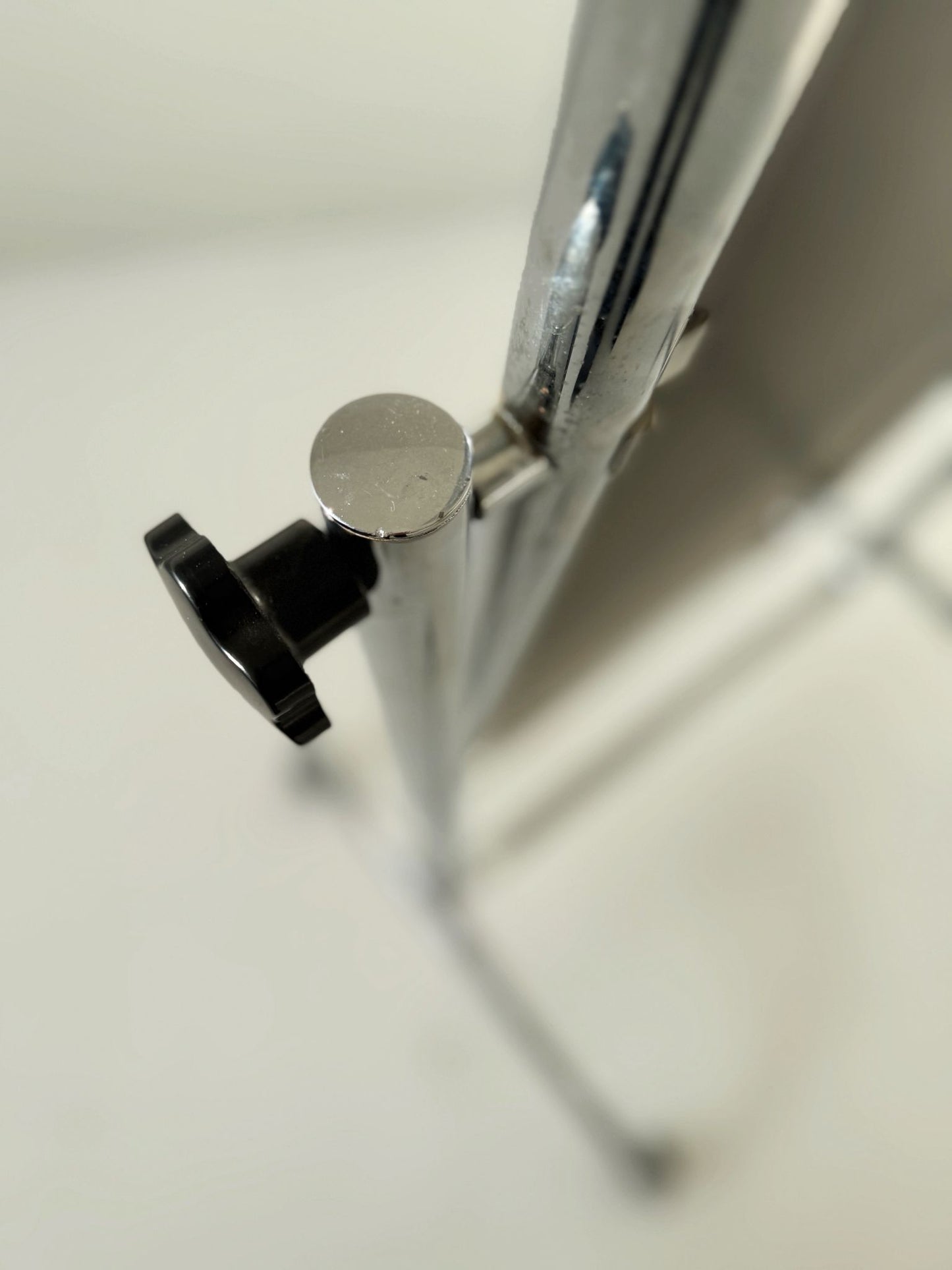 Adjustable floor mirror with chromed steel frame, Italy, 1970s.