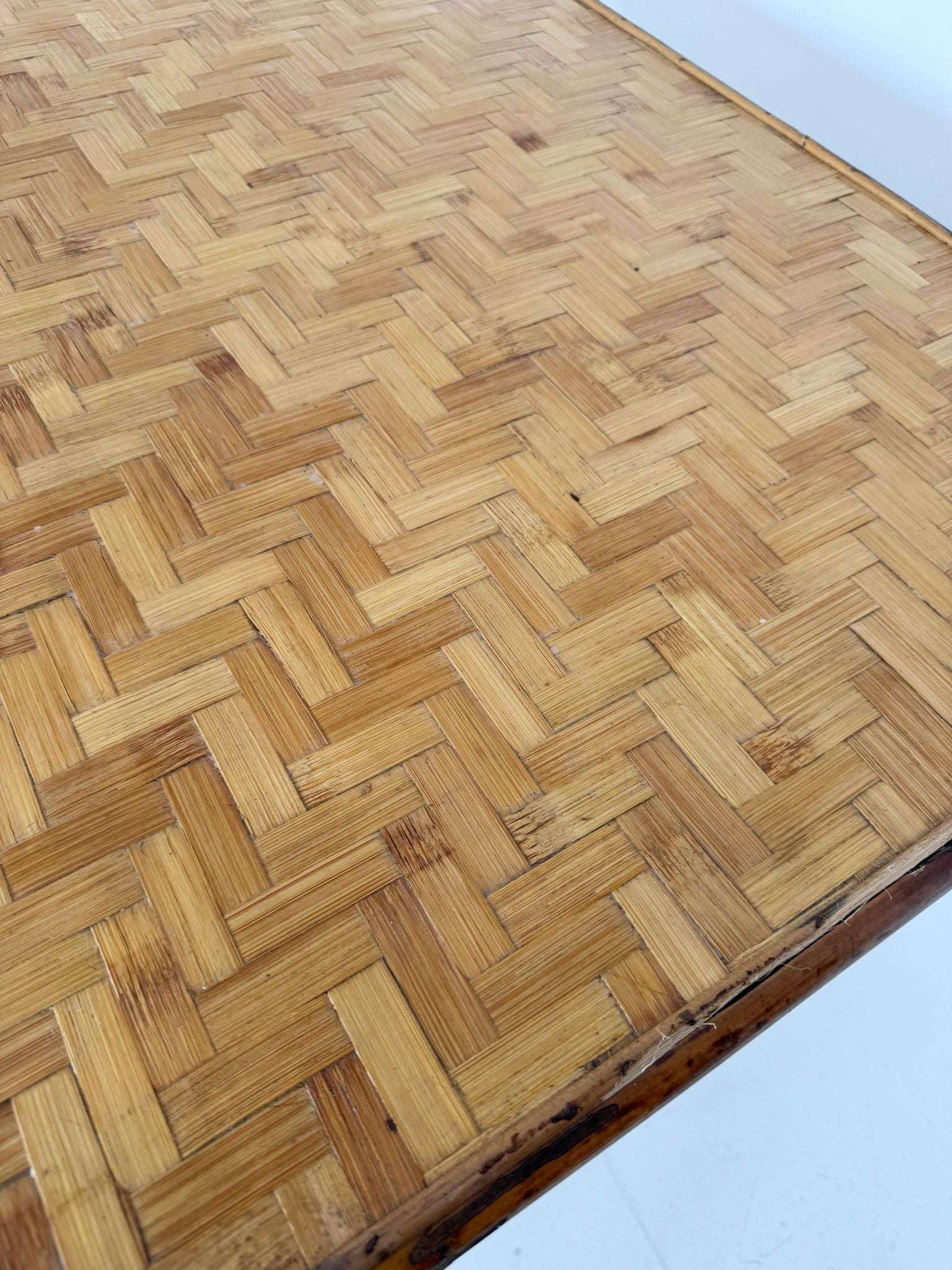 1970s Bamboo and Cane-Weave Desk