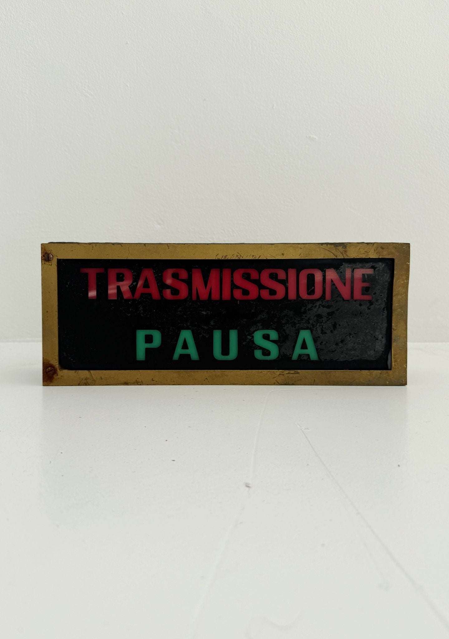 “Transmission / Pause” illuminated sign – Italy, 1960s