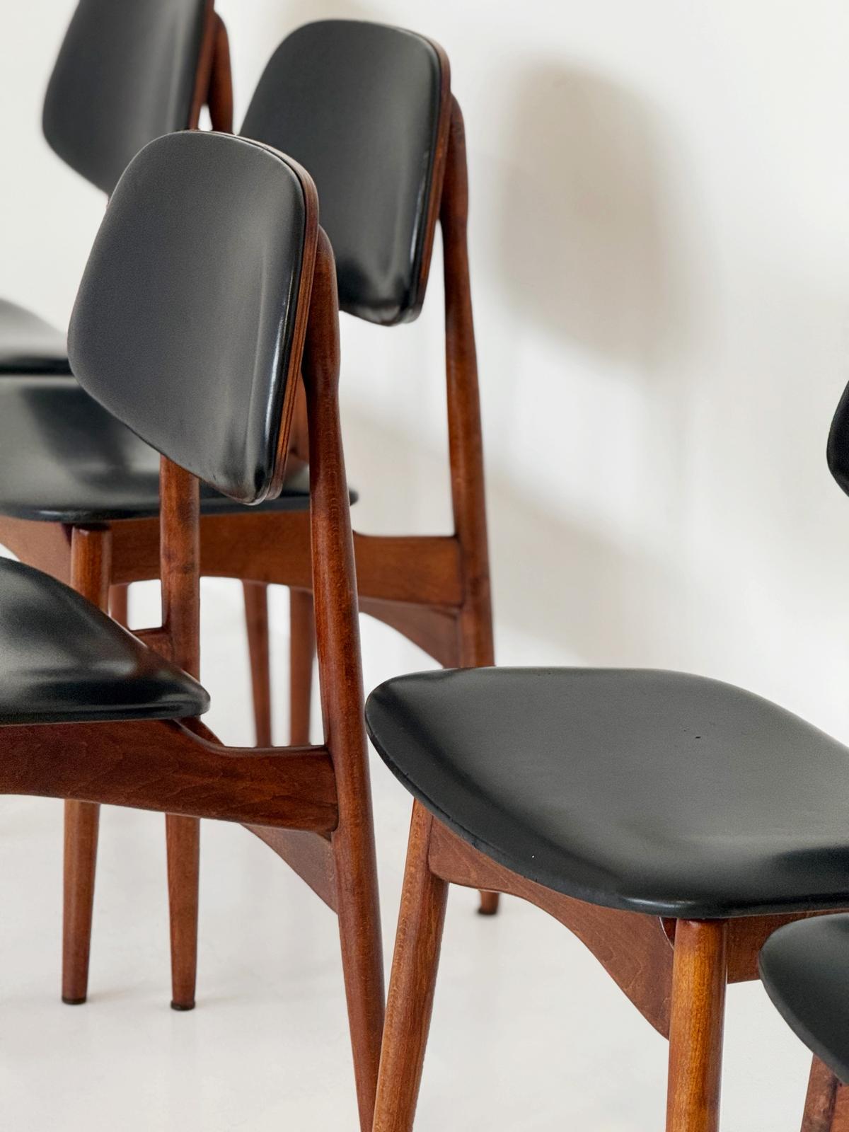 An elegant set of mid-century Scandinavian dining chairs