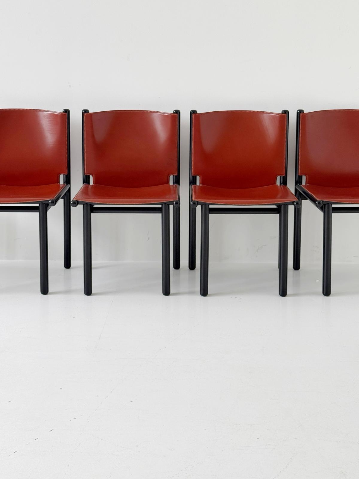 Set of 4 "Caprile" chairs by Gianfranco Frattini for Cassina, 1980s