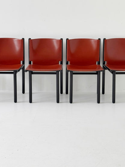 Set of 4 "Caprile" chairs by Gianfranco Frattini for Cassina, 1980s
