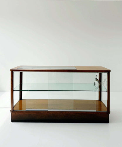 Shop Display Counter with Wood and Glass Frame – 1940s/1950s