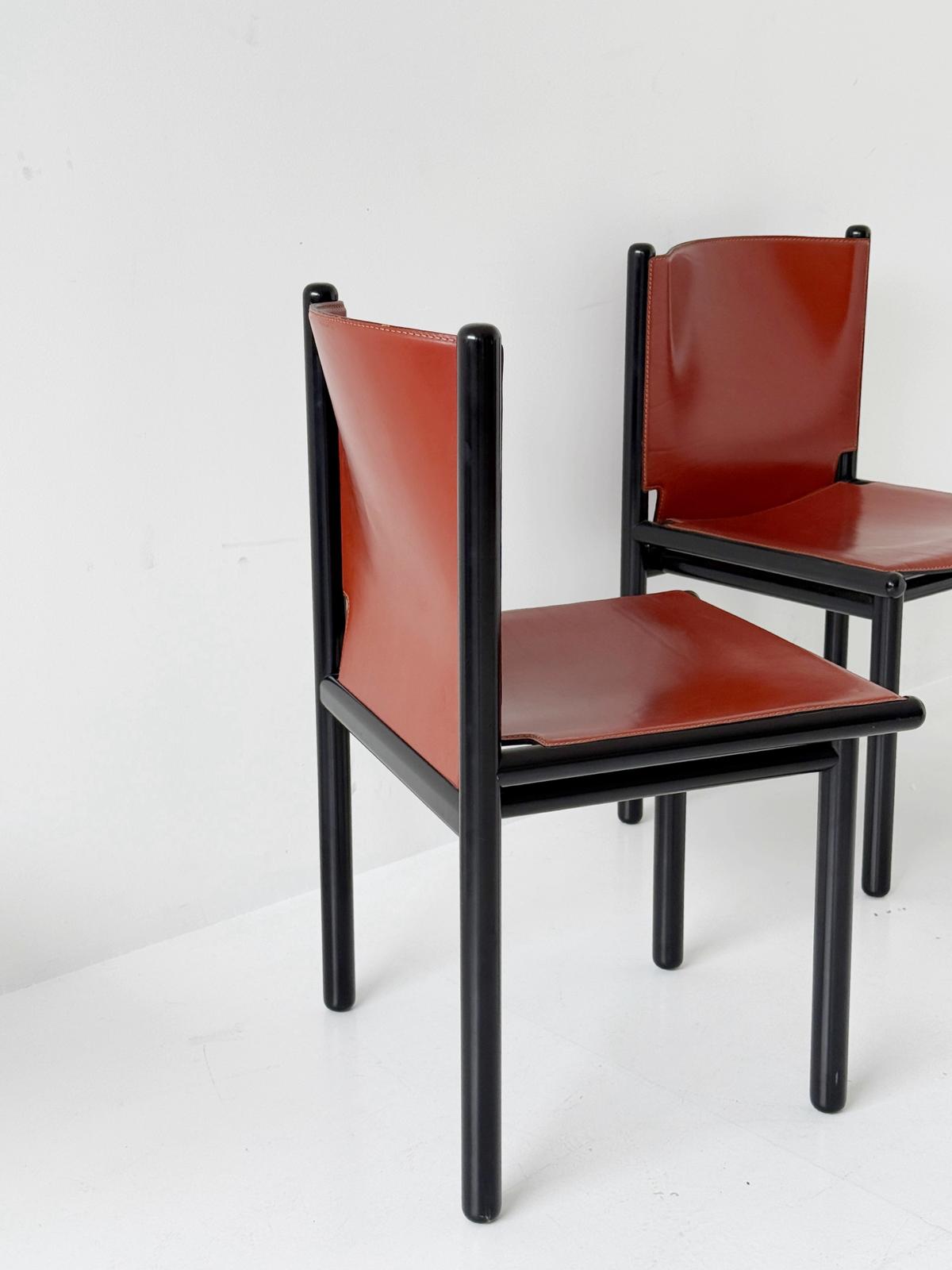 Set of 4 "Caprile" chairs by Gianfranco Frattini for Cassina, 1980s