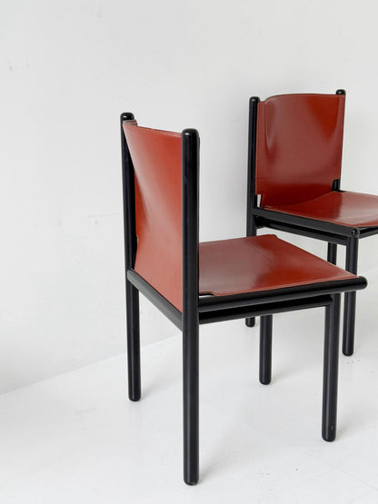Set of 4 "Caprile" chairs by Gianfranco Frattini for Cassina, 1980s