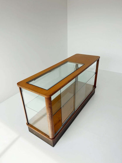 Shop Display Counter with Wood and Glass Frame – 1940s/1950s