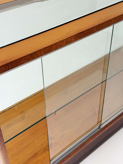 Shop Display Counter with Wood and Glass Frame – 1940s/1950s