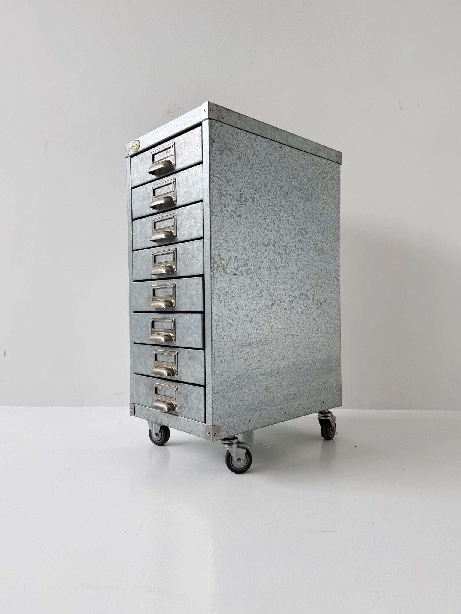 Zinc-plated metal industrial chest of drawers "Zinco by Siarco" – on wheels