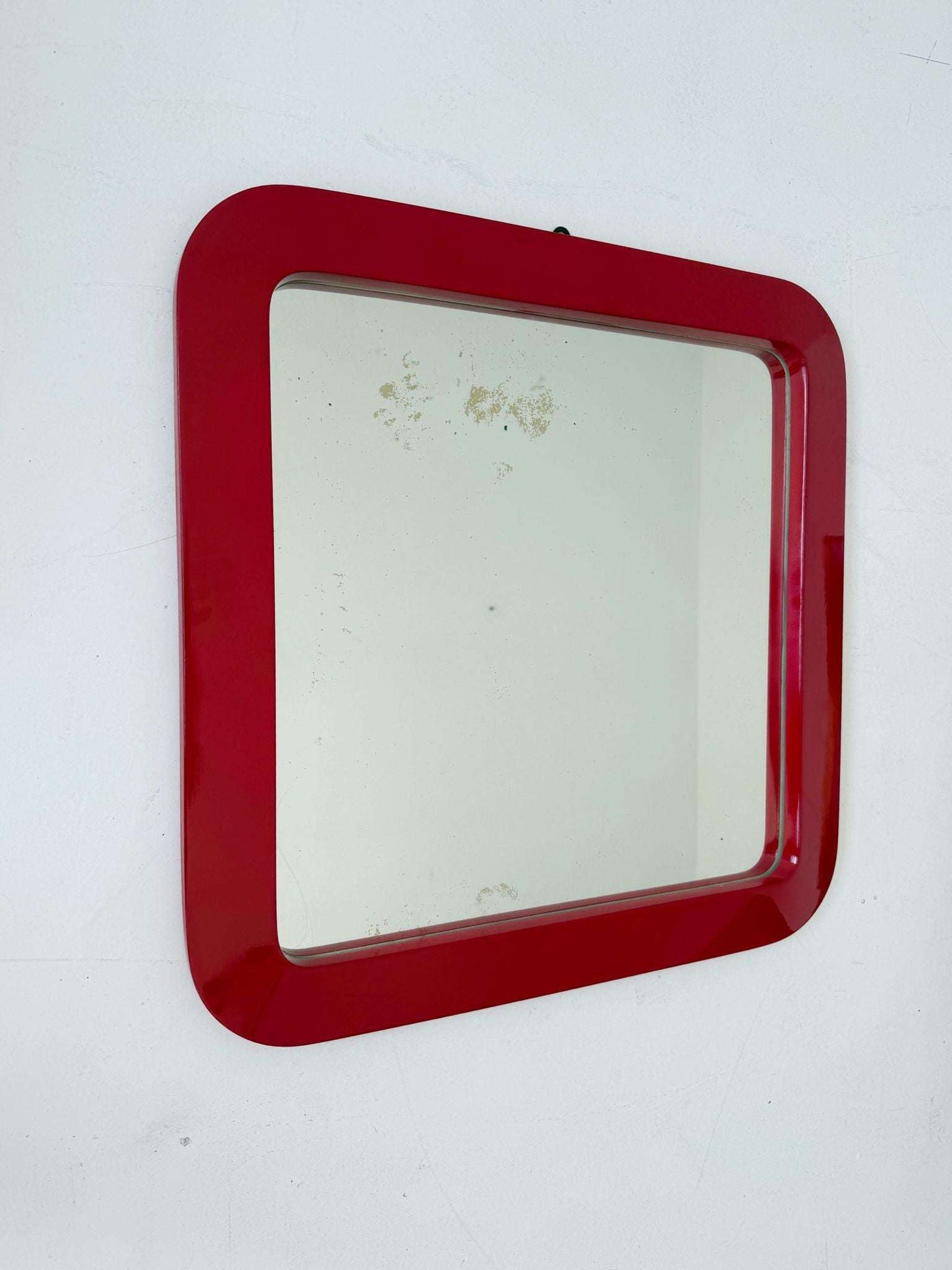 1970s square mirror with rounded corners