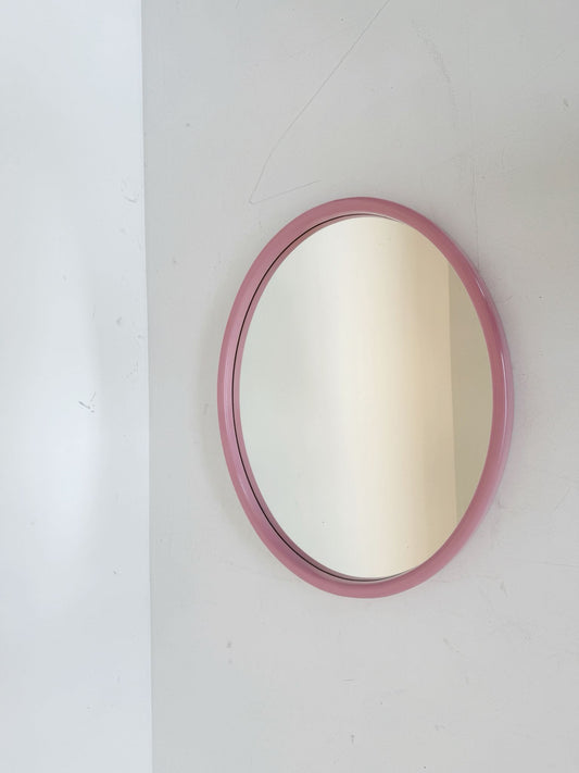 Specchio ovale da parete con cornice in legno