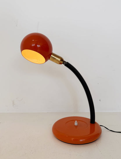 Vintage Orange Table Lamp with Flexible Neck